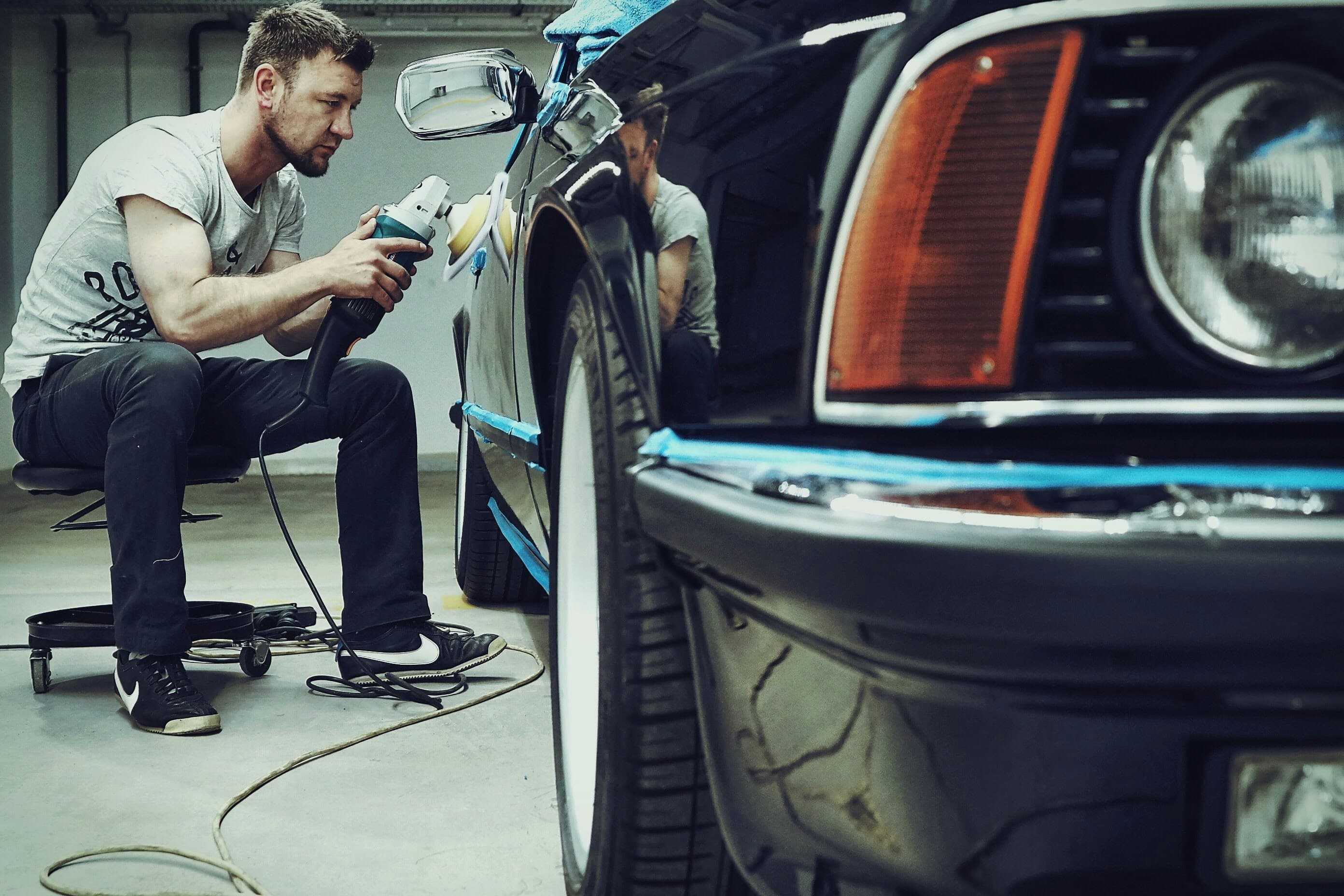 Buffing car exterior paint